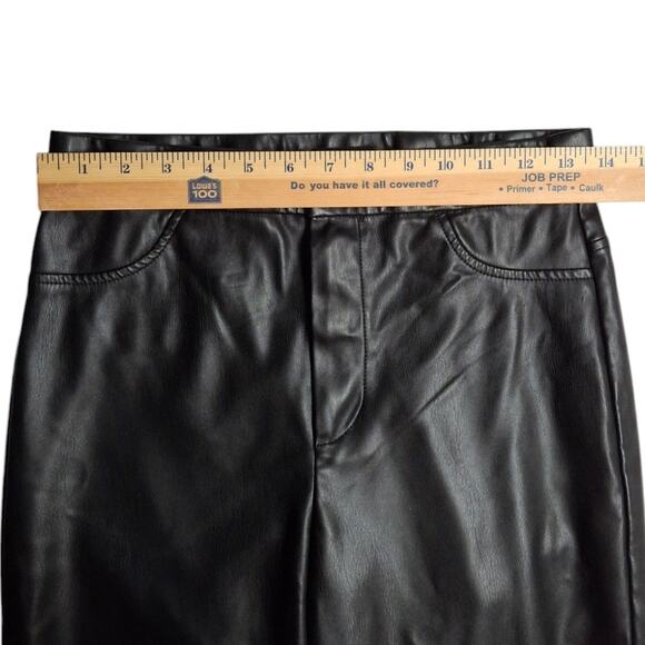 Zara Black Vegan Leather Pants L – Chic Straight Leg | Fall Staple, Sleek Fit - Picture 6 of 8
